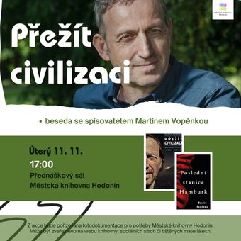 Během besedy se autor podělí o své tvůrčí impulzy i zkušenosti z cest po světě.